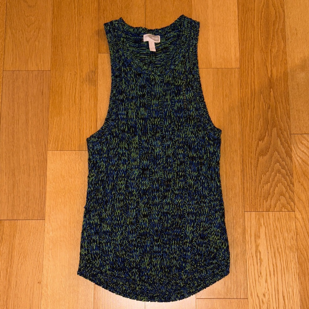 Forever 21 Blue and Green Muscle Sweater Tank